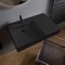 Matte Black Ceramic Wall Mounted or Vessel Sink With Counter Space